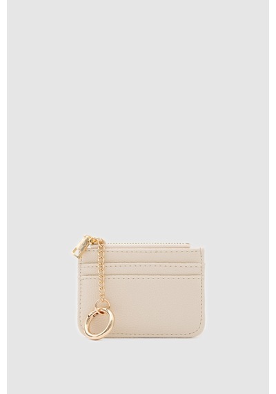 Shule Bags Nook Fermuarlı Charm Kartlık Krem