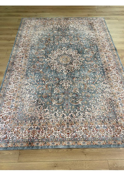 Çam Halı Dream 32-033 Etnik Eskitme Desenli Dokuma Tabanlı Yıkanabilir Şönil Salon Ve Oda Halısı Koyu Mavi