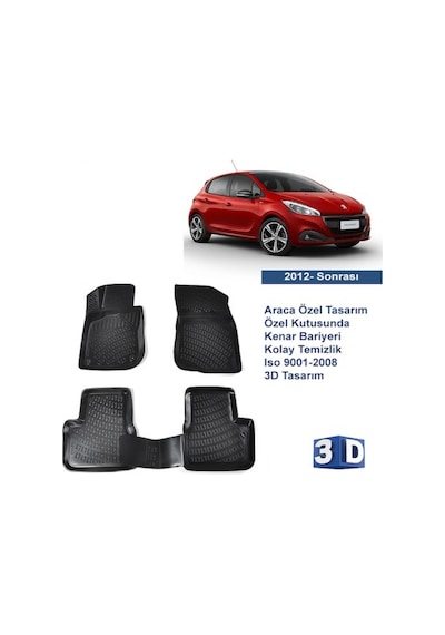 Peugeot 208 2012 Sonrası Havuzlu Paspas Takımı