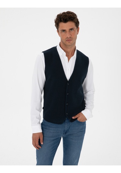 Pierre Cardin Erkek Lacivert Yelek Triko 50317313-vr033 Lacivert