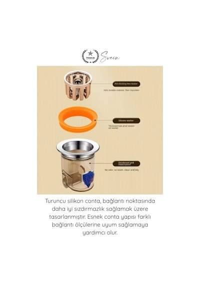 Kokuönleyici Koku Önleyici Gider Aparatı Dn40 Dn50 Lavabo Sifon Geri Akış Engelleyici Paslanmaz Çel