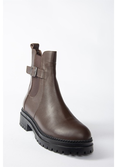 Fox Shoes Kahverengi Hakiki Deri Günlük Kadın Bot N555257203 Kahverengi