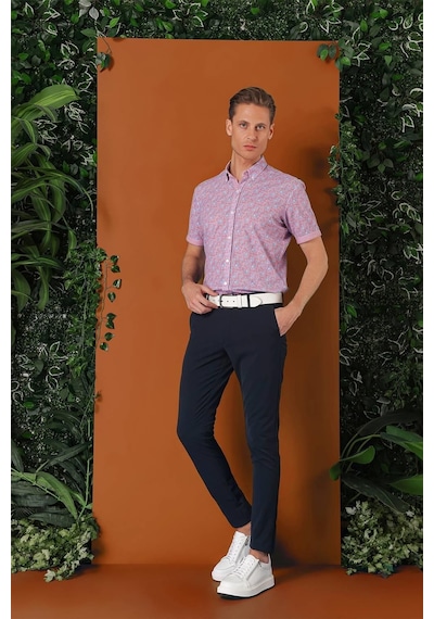Efor Slim Fit Yan Cepli Düz Esnek Casual Lacivert Pantolon P 1144 Lacivert