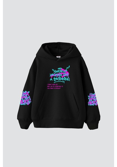 Tarzsokak Jinx Arcane Baskılı Oversize Unisex Siyah