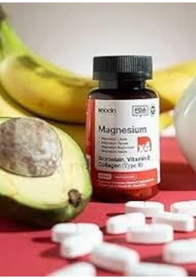 Anocin Magnezyum X4 Complex Citratetaurate Bisglycinate Malate Bromelain Hyaluronik Asit D+ B12 + B6 30 Tablet