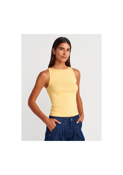 Dilvin 21048 Halter Yaka Top-sarı Lacivert