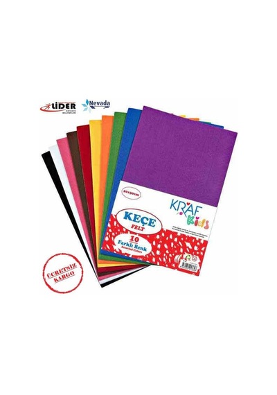 Kraf Kıds Keçe 20X30 Karışık 10'Lu