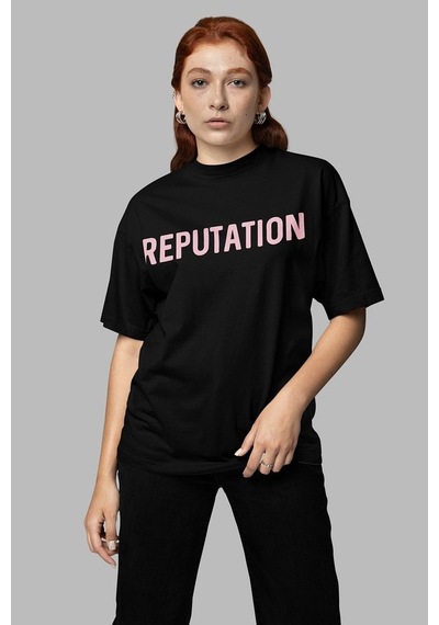 Sevbano Taylor Swift Reputation Albüm Baskılı Unisex Oversize Şarkıcı Tiş Siyah