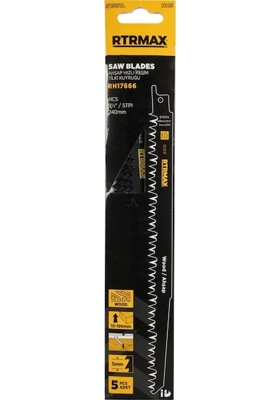 Rtrmax Rh17666 Ahşap Hızlı Kesim Tilki Kuyruğu - S1531l Model 240 Mm - 5 Adet
