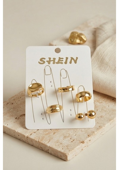 Gold Renk Pirinç Bohem Yüzük Kombini Byk4268 Diğer