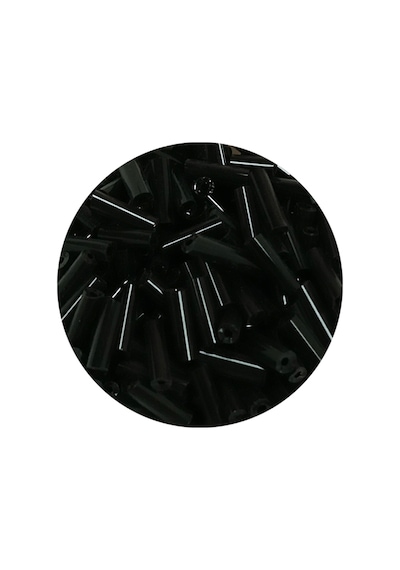 Uzun Boru Kesme Boncuk Çap 2mm Uzunluk 10 Mm - 60 Gram - Siyah - Bnc280