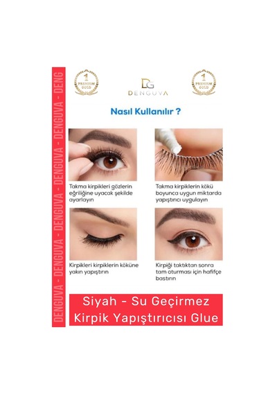 Glue Güçlü Kalıcı Doğal Pratik Uygulama Su Geçirmez Kirpik Yapıştırıcısı Glue Siyah Renk