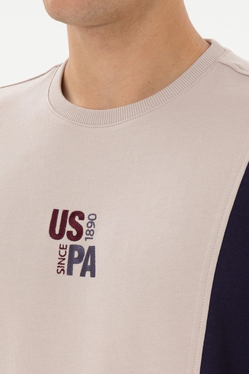 U.S. Polo Assn. Erkek Regular Fit Bisiklet Yaka Taş İnce Sweatshirt 50316379-VR049