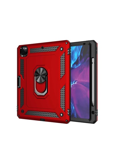 Ardemix Apple Uyumlu iPad Pro 12.9 2020 4.nesil - Tablet Vega Kapak-kırmızı Tablet Kılıfı