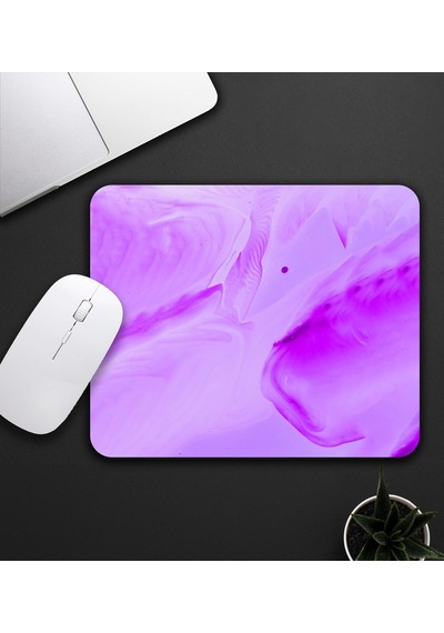 Baskılı Kupa & Mor Renk Dalga Geçişli Mouse Pad 23x19cm Fare Altlığı Kaydırmaz Taban De594 Ofis Hediyesi