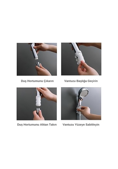 Adet Vantuzlu Duş Başlığı Tutucu Silikon Ayarlanabilir Aletsiz Kurulum Diğer