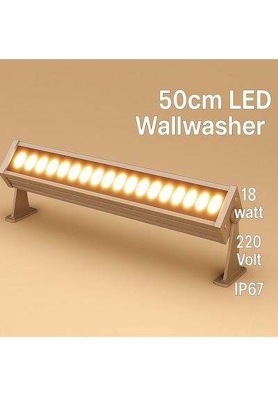 50cm 18w Led Wallwasher Günışığı 3000k Dış Cephe, Minare, Bahçe Aydınlatma Iç-dış Kullanım Ip65 3000k Günışığı