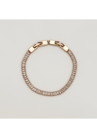 18k Rose Gold Plated Baget Su Yolu Bileklik Gold