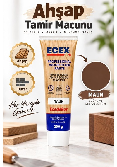 Ahşap Dolgu Ve Tamir Macunu 200 Gr Tüp Maun Diğer