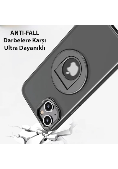 Ally İphone 15 Plus İçin Magsafe Uyumlu Yüzük Standlı Manyetik Silikon Kılıf- 5775