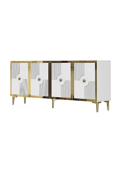 Ka1811bg Pega Konsol ,tv Sehpası Beyaz-gold 180cm