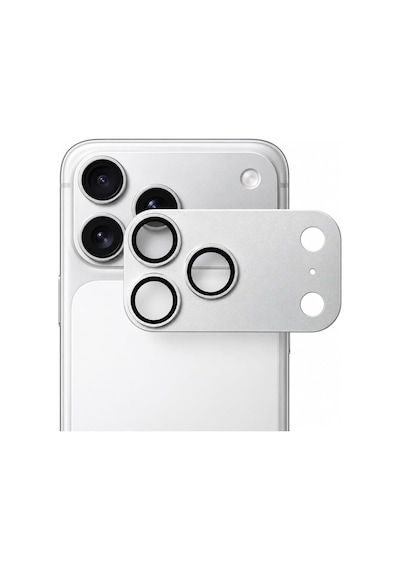 Coverzone İphone 18 Pro Max İle Uyumlu Kamera Lens Koruyucu Temperli Cam Çizilmeye Dayanıklı Şeffaf Kamera Koruma Camı Hsnx1 Gümüş