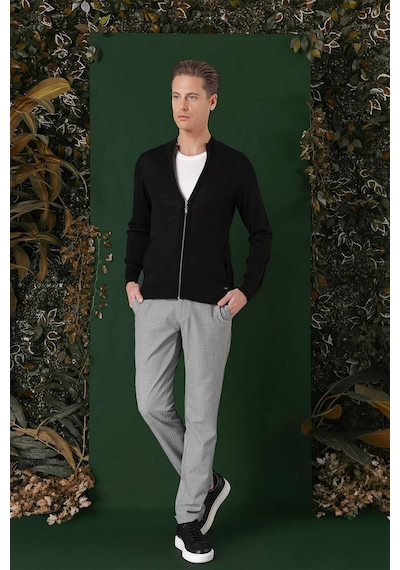 Efor Tr 860 Slim Fit Siyah Klasik Triko Siyah