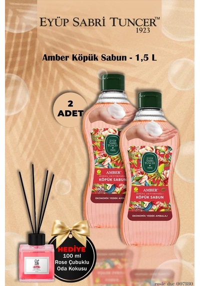 Eyüp Sabri Tuncer X 2 Amber Köpük Sabun 1,5 L Gül Koku Hediye