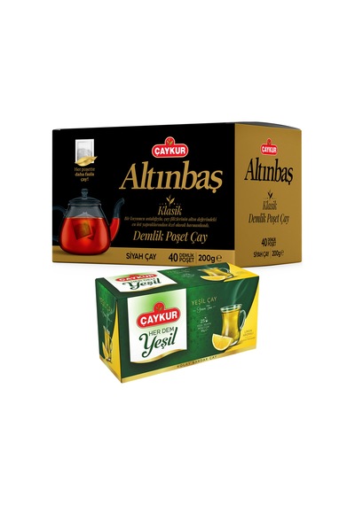 Herdem Limonlu Yeşil Çay Ve Altınbaş 40'lı Demlik Poşet Çay Paketi