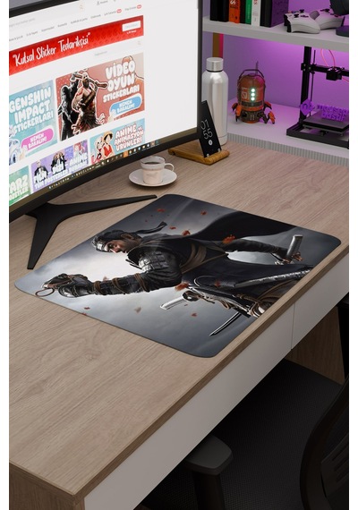 Ghost Of Tsushima Kaymaz Dikişli Kauçuk Oyuncu Mousepad V3 - 48x40 Xl Gaming Mouse Pad Fare Altlığı