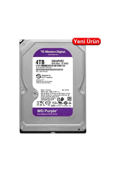 Western Digital Purple Wd44purz 4tb 3.5 İnç 128mb 7/24 Güvenlik Harddısk