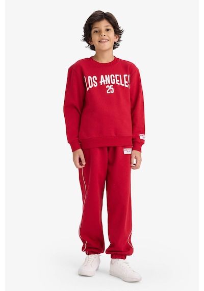 Defacto Erkek Çocuk 2li Takım Baskılı Sweatshirt Eşofman Altı G5644a825cwbr244 Kırmızı-br244