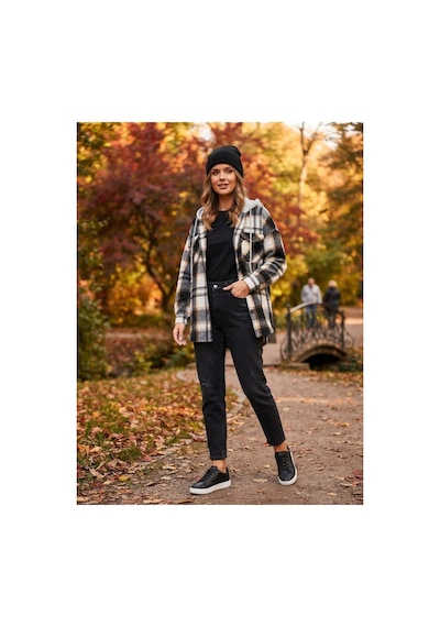 Polologin Butik Kadın Siyah-hardal-krem Ekose Oduncu Gömlek Gri Kapşonlu Oversize Kışlık / Sonbaharlık Gömlek Ceket Siyah Polologin Butik Kadın Siyah-hardal-krem Ekose Oduncu Gömlek Gri Kapşonlu Oversize Kışlık / Sonbaharlık Gömlek Ceket Siyah