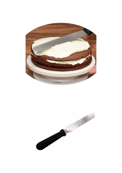 Düz Pasta Sıvama Paleti Spatulası 25 CM Oval Uçlu Spatula