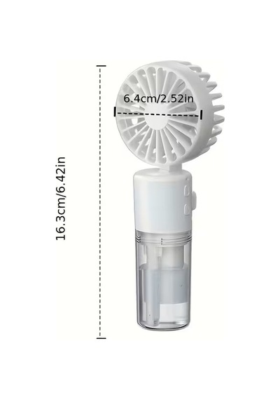 Mini Fan Şarjlı El Fanı Beyaz Boyuna Asmalı Usb Type-c Şarjlı 4 Kademeli Taşınabilir Vantilatör Serinletici Fan