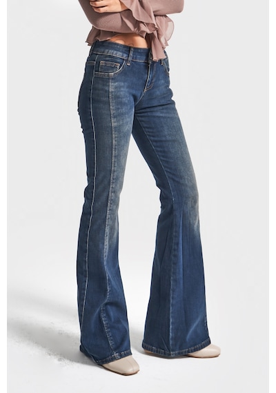Itsbasic Kadın T.kot Rengi 2w5-8 Swl Mid Rise Flare Fit Süper Esnek Kumaş İspanyol Paça Denim Jean