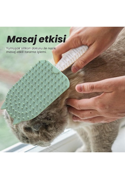 Ayrex Silikon Tüy Toplayıcı Tarak, Kedi Tarağı, Kedi Fırçası, Evcil Hayvan Bakım Tarağı, Tüy Temizleme Fır