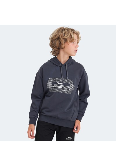 Slazenger LAYO Çocuk Kapüşonlu Koyu Gri Sweatshirt