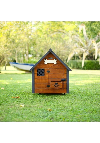 Isı Yalıtımlı Ahşap Köpek Kulübesi Medium