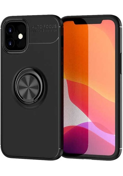 Apple Uyumlu iPhone 12 Mini Kılıf Tam Korumalı Yüzüklü Silikon Kapak