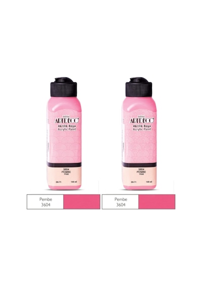 2 Li Akrilik Boya 140 Ml Renk Seçmeli Canlı Ve Pastel Pembe