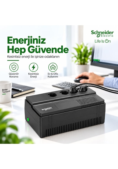 Easy Ups Bvs1000ı-gr 1000va 600w Line Interactive Avr 4 Schuko Priz Kesintisiz Güç Kaynağı