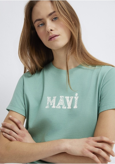 Mavi - Mavi Baskılı Yeşil Tişört 1612232-71480 Yeşil