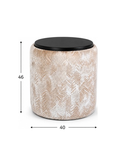 Premium Dokuma Kumaş Puf Sehpa 40x46 Cm Modern Yuvarlak Oturma Pufu Dekoratif Bej Gold - 878843025 Bej Gold
