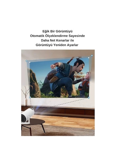 Wearfitpro Hy300 720p Android Wireless Bluetooth Destekli Dönebilen Projeksiyon Cihazı Beyaz