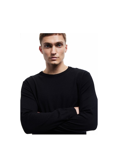 Koton Uzun Kollu Bisiklet Yaka Basic Triko Kazak Siyah 6wam70015ht Siyah