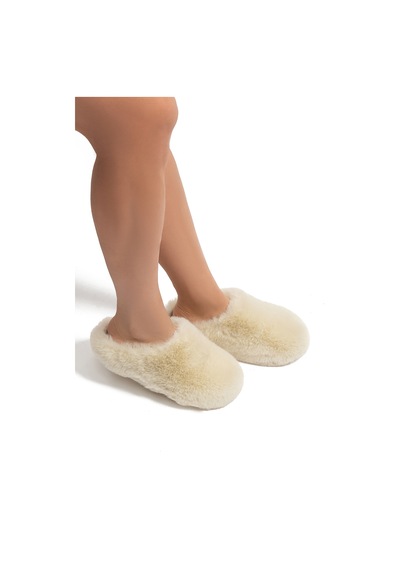 Twigy Stone Kadın Peluş Ev Terliği Bej 37/41 Bej