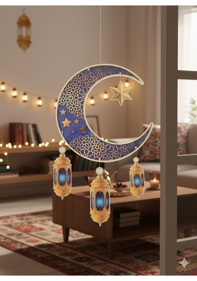 Dodomar Süs Sarkıt Ramazan Tavan Ayyıldız Kandi90x30 Mavi