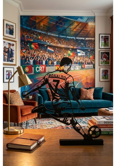 Cr7 Ronaldo Gamer Zone Tabela 3d Oyuncu Odası Dekoru Gaming Dekorasyon Masaüstü Gamer Biblo Oyun Odası Aksesuarı