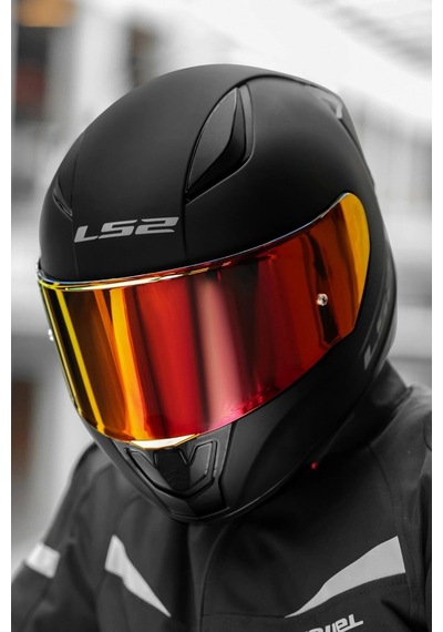 LS2 Rapıd 2 Race Kırmızı Şeffaf Camlı Kask Mat Siyah